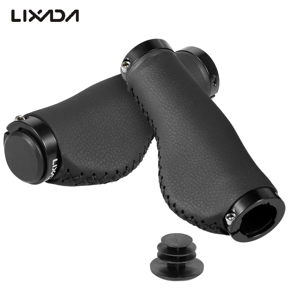 Lixada, 2 шт., MTB, шоссейные, велосипедные ручки, волоконная кожа, ручки для руля велосипеда, ручки для руля, блокировка, с заглушкой