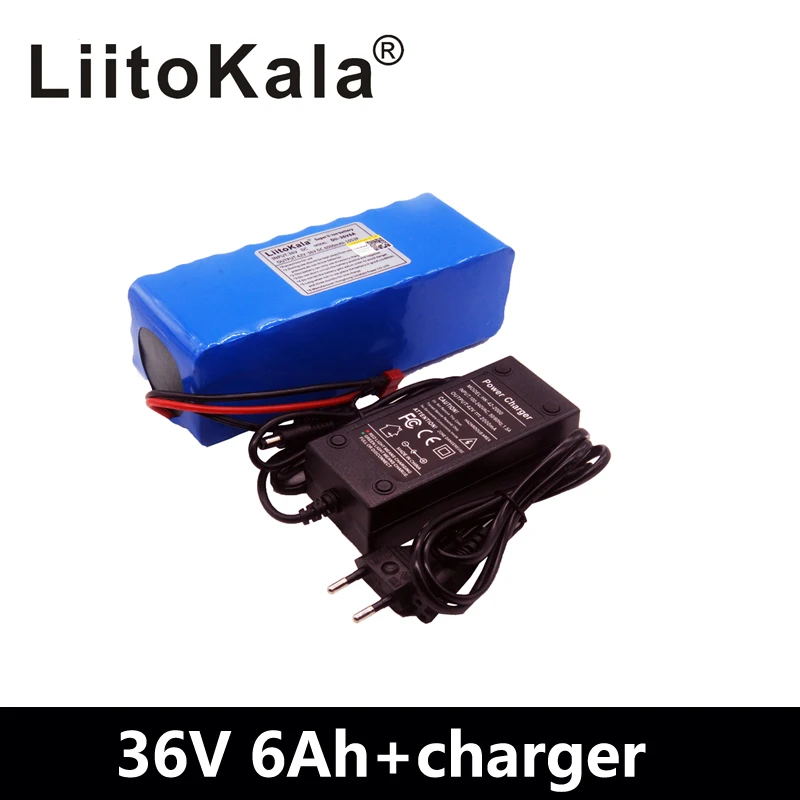 

LiitoKala 36V 6ah 500W 18650 lithium battery 36V 8AH Electric bike battery with PVC case for electric bicycle 42V 2A charger