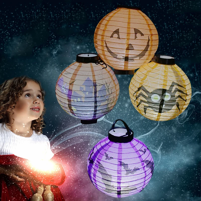 20 см паук череп летучая мышь Круглый Китайский бумажный фонарь Хэллоуин