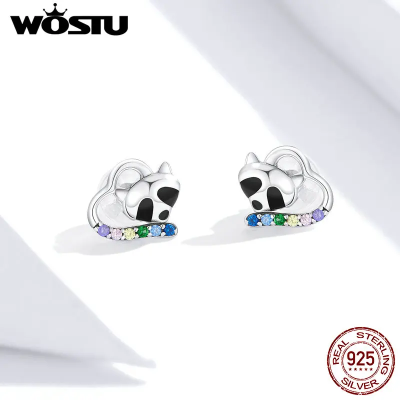 Женские серьги гвоздики в форме сердца из серебра 100% пробы|Серьги-гвоздики| |