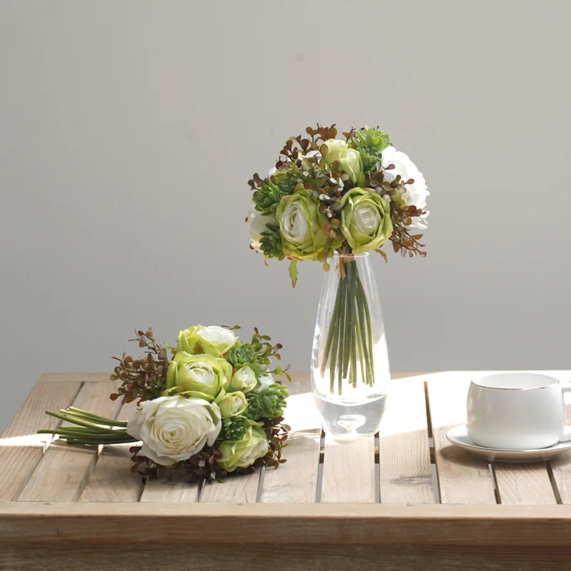 1лот Искусственные букеты роз из шелка для дома, вечеринок, ужинов, свадеб, фотосессий.