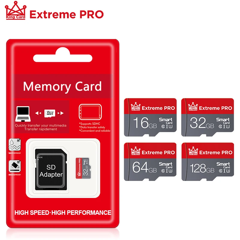 microSD,  10, 128 , 256 , 64 , 32 , 16 , 4 , 8