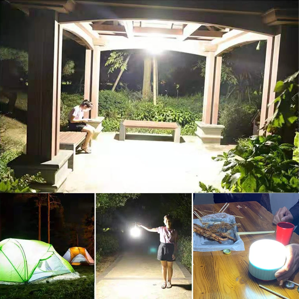 

Solar LED Camping Light USB Rechargeable Bulb For Outdoor Tent Lamp Portable Lanterns Emergency Lights 300W For BBQ Hiking