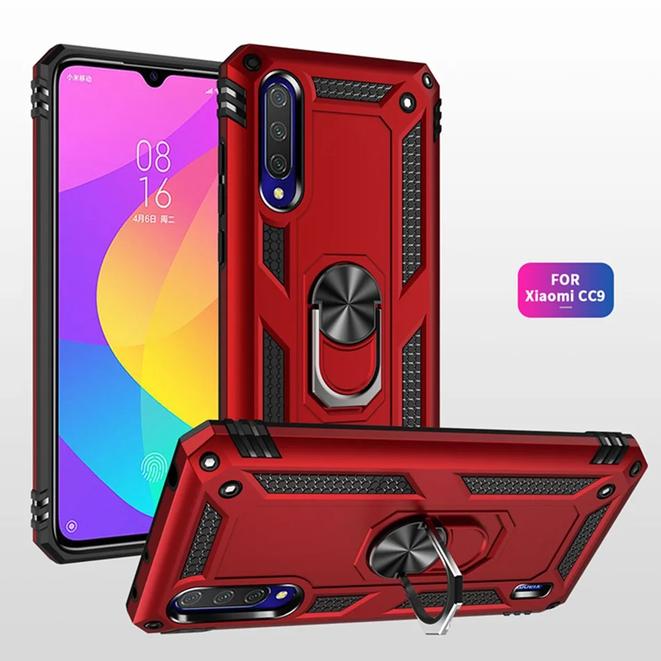 Фото Чехол-подставка для телефона с магнитным кольцом для Redmi Note 7 K20 Pro A3, чехол, армированный защитный чехол для Xiaomi CC9/CC9E/9/9SE/9T, чехлы, оболочка №4