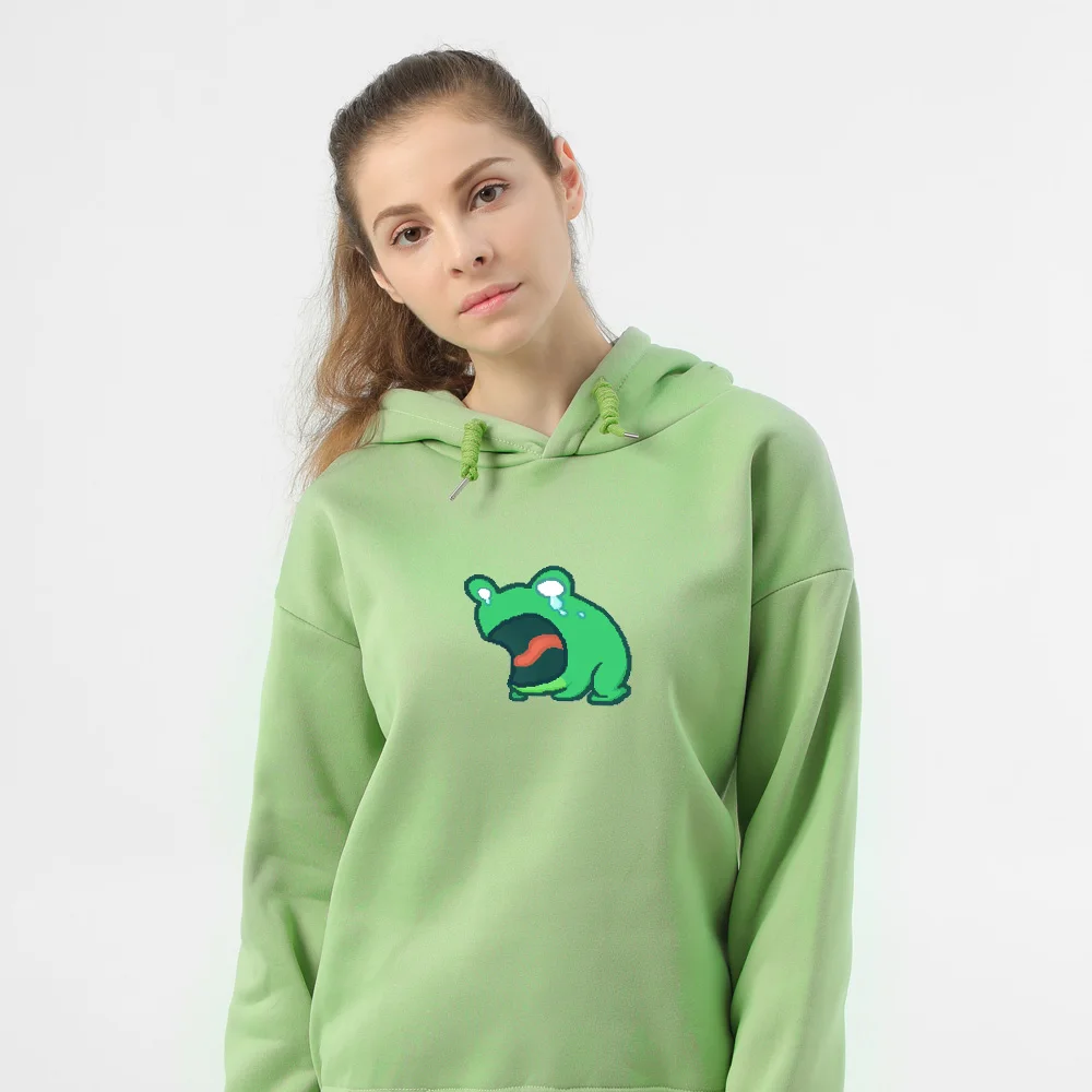 Thick Sweatshirt Women Hoodies Woman Harajuku Sad Frog Korean Ulzzang Hoodie Winter Cute Korean Ulzzang Clothes Women Sweetshirt