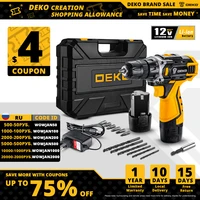 deko 12v 16v 20v cordless drill with led light electric screwdriver with lithium battery mini power driver led worklight tool