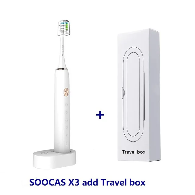 Soocas White Box Xiaomi Soocare X3 X3S Soocas электрическая умная зубная щетка Водонепроницаемая беспроводная зарядка Android iOS приложение пульт дистанционного управления - Цвет: Soocas White Box
