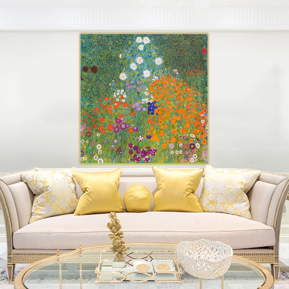 Citon Gustav Klimt 》 цветочный сад холст искусство Масляная живопись знаменитый