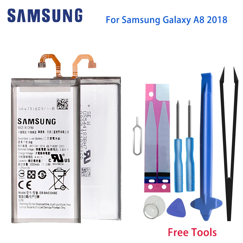 Оригинал Samsung Galaxy A8 2018 аккумулятор телефона EB BA530ABE 3050 мАч для версия A530N SM