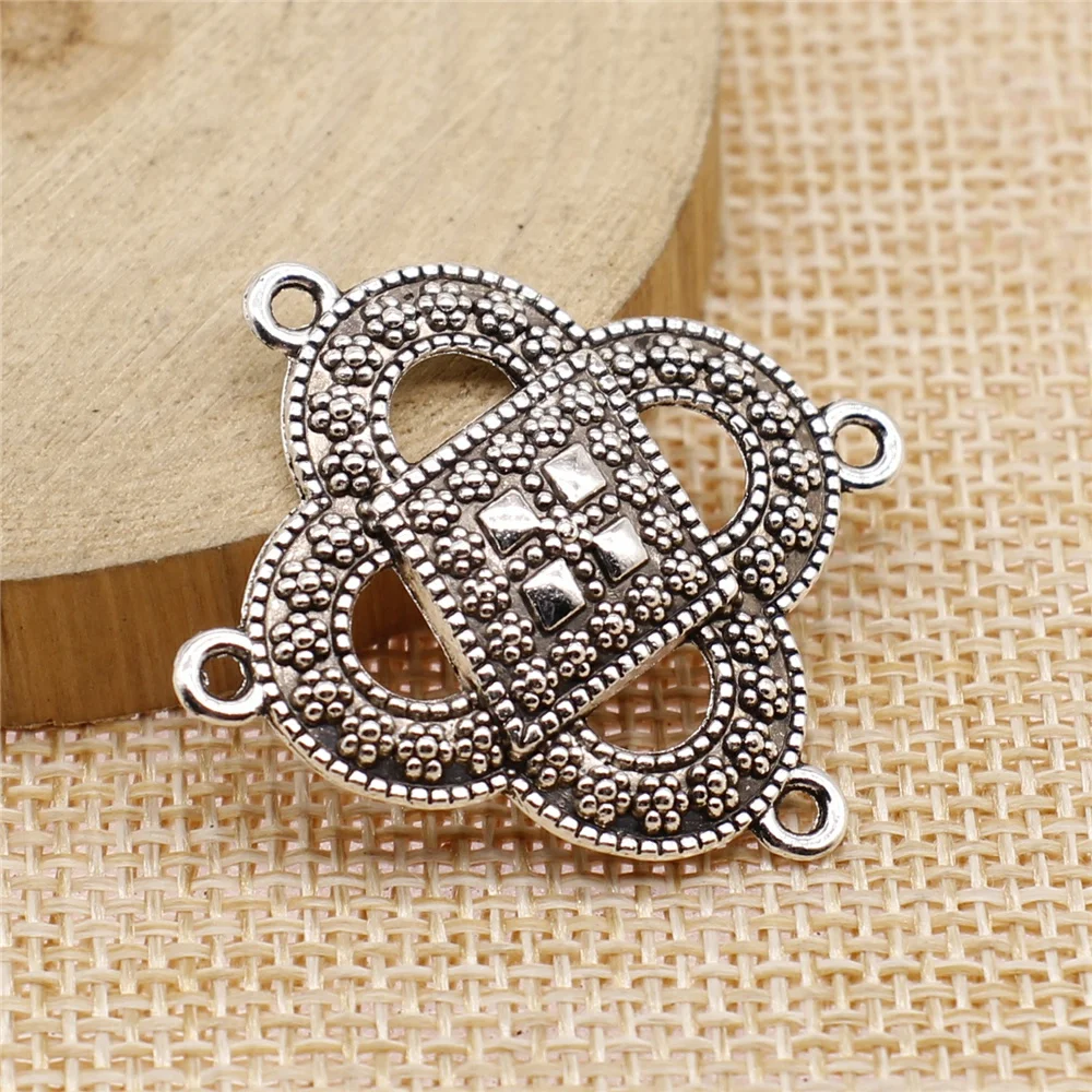 

60pcs 26x31mm Body Chain Flower Porous Connector Antique Silver Color Jewelry Findings Jewelry Accessories