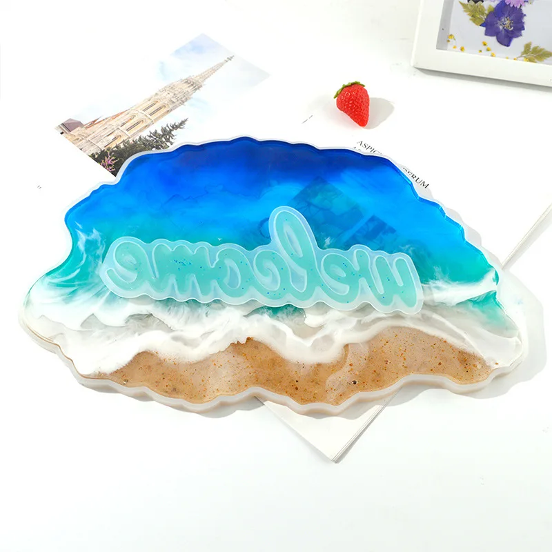 

Doorplate listing mold DIY Epoxy Mold Letter Irregular Graphics Listing Self-made Doorplate Silicone Mold