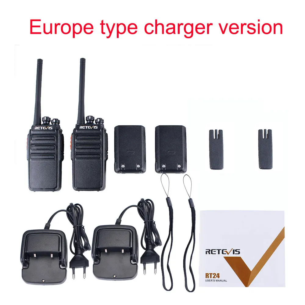 2 пары Retevis RT24 PMR446 беслицензионная рация 16CH 0,5 W 1100mAh Любительское радио VOX сканирование двухстороннее радио A9123 - Цвет: EU type charger