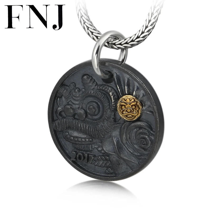 Круглая Подвеска FNJ из серебра 925 пробы подвески настоящего 100% для женщин