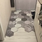 Клетчатый коврик из искусственной кожи, ковер для гостиной из ПВХ, противоскользящий домашний коврик, коврик для коридора, напольный декор, можно разрезать, коврик на заказ