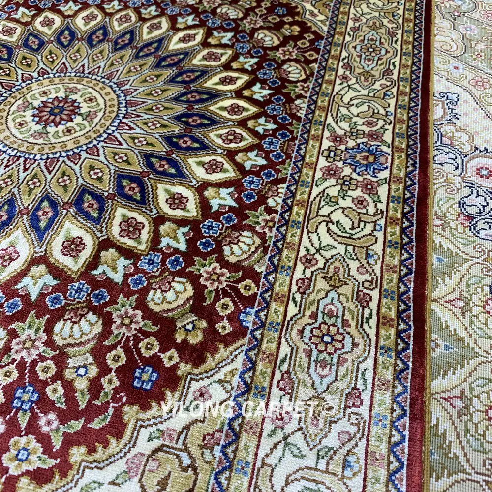 Yilong 2 'x 3' красный Шелковый персидский ковер ручной работы qum (ZQG356A)|rugged rugged|rug
