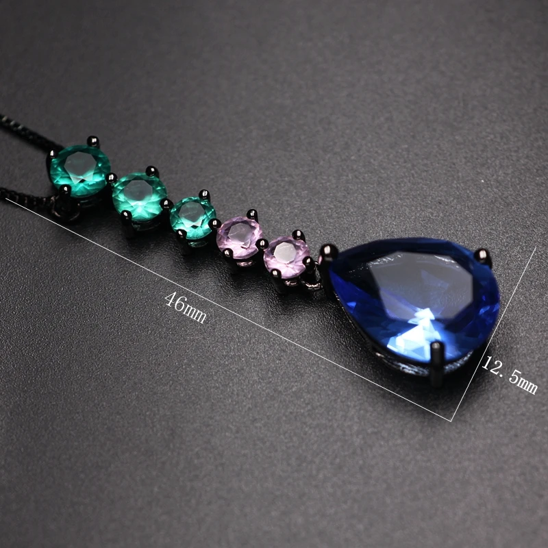 

Big Water Drop Necklaces For Women Cubic Zirconia Stone Elegant Green Clear Crystal Long Pendant Statement Necklace Jewelry 2019