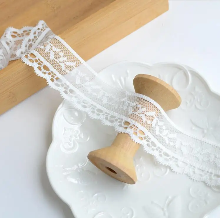 5 м/лот эластичная кружевная ткань цветок Венеция белая аппликация с кружевной