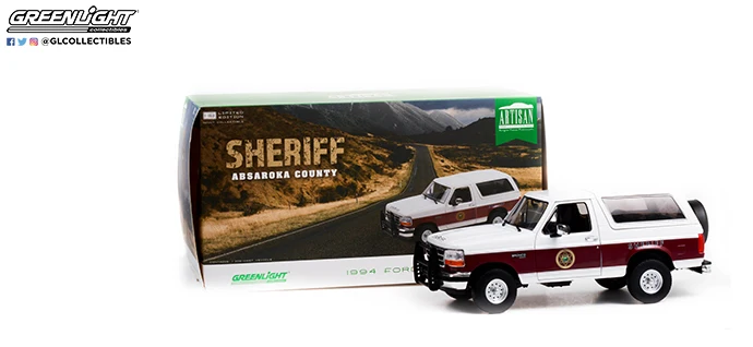 

1/18 GREENLIGHT 1994 Форд Лима XLT-Абсарока, полиция страны, коллекция автомобилей, литье под давлением, модель тележки из сплава