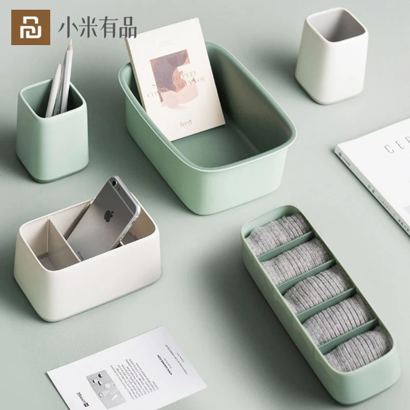 

Youpin Desk Organizer Office Stationery Pen Holder Storage Home Makeup Jewellery Key Socks Organizer Box Two-Color ABS Material