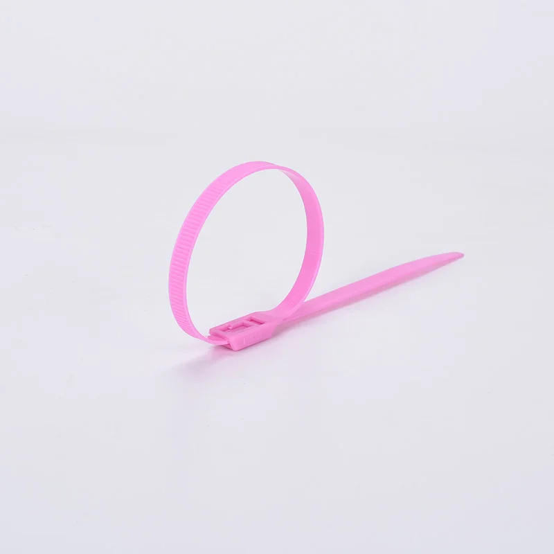 Pink 100pcs Taoqibao нейлоновая галстук, 7X350 оболочка Специальный галстук, 100 за сумку, полный цвет - Цвет: Pink 100pcs