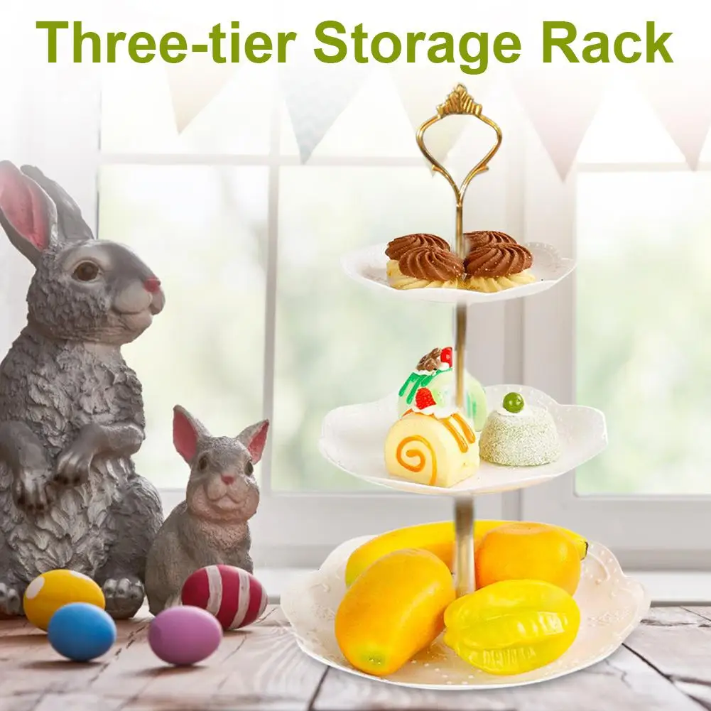 Трехслойная стойка подставка для свадебного торта фрукты тарелка закуски и