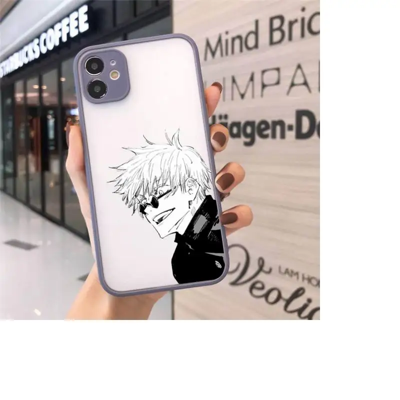 

Jujutsu Kaisen Phone Case For iPhone 12 11 Mini Pro XR XS Max 7 8 Plus X Matte transparent Gray Cover