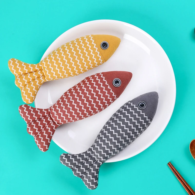 

Soft Dog Toy Accessories Funny Linen Fish Pillow Self-Hey Catnip Cute Pet Supplies Animal Goods Chihuahua Intimate Toys For Cat