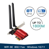 wifi 6 e adapter 1800mbps wireless network card bluetooth 5 2 pci express wi fi 2 4g5g6ghz for windows 1011 desktop pc