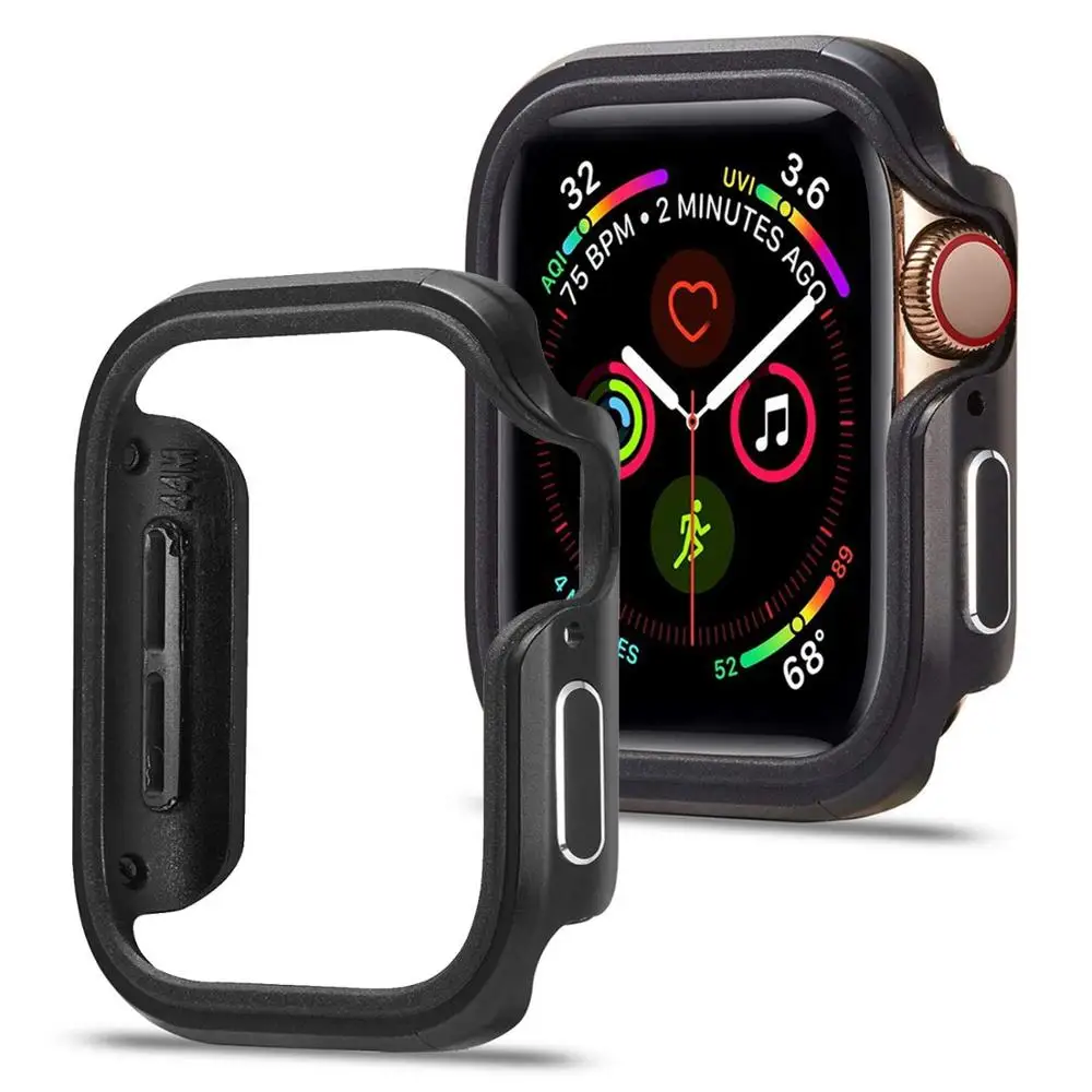 Чехлы из ТПУ и алюминиевого сплава для Apple Watch 5 40/44 мм защитная крышка часов iWatch