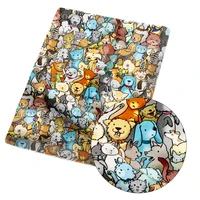 jojo bows polyester cotton cloth fabric cartoon animals printed sheets garment sewing material home textile patches 45145cm 1pc