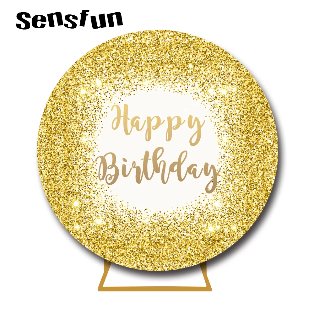 

Sensfun Круглый Круг фотография фон белый блестящий золотой блеск Дети Взрослые День Рождения Вечеринка фоны для фотостудии на заказ