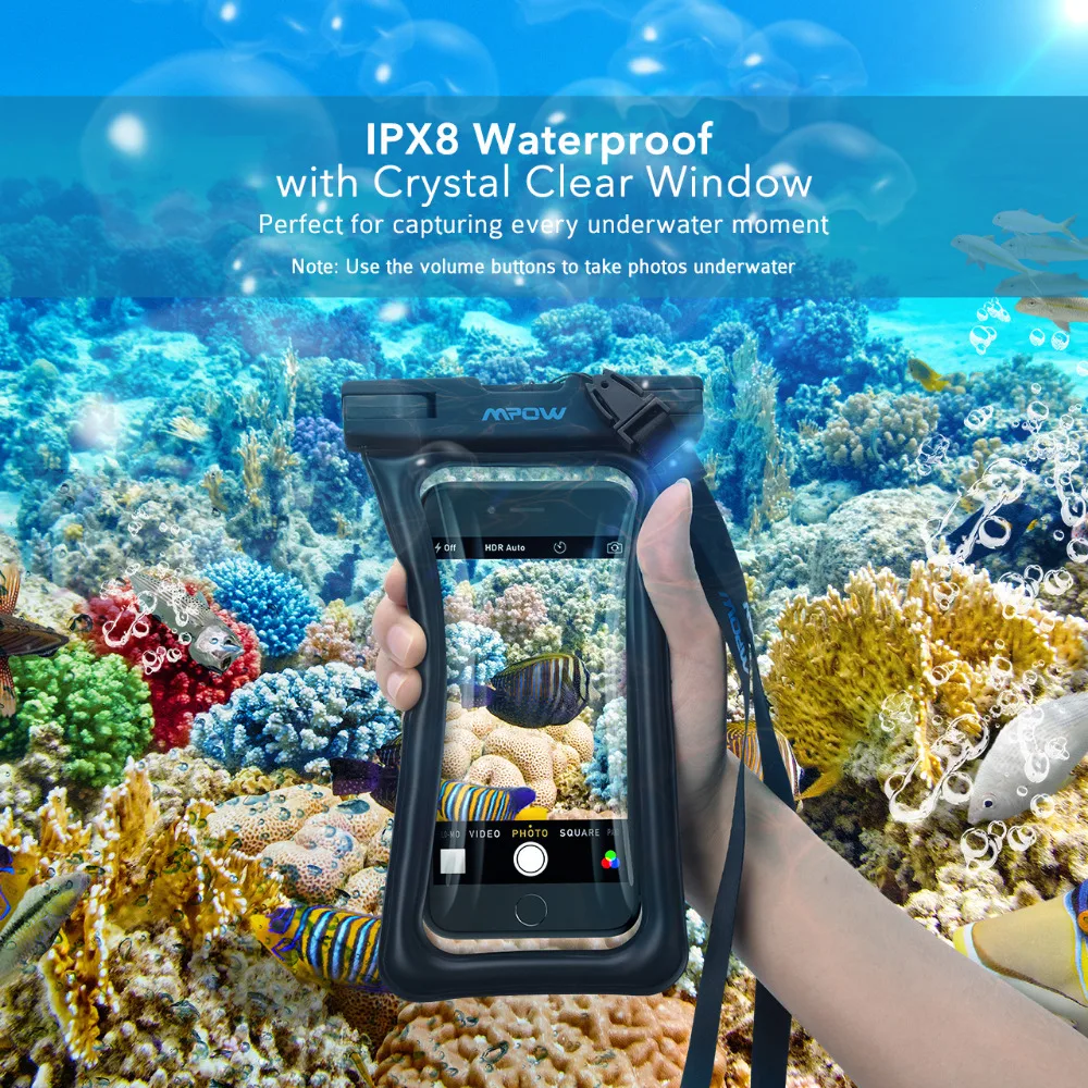 Mpow IPX8 водонепроницаемый чехол для телефона Подводные сумки для плавания чехол для телефона ПВХ кристально чистый ключ сумка для iPhone для samsung для huawei