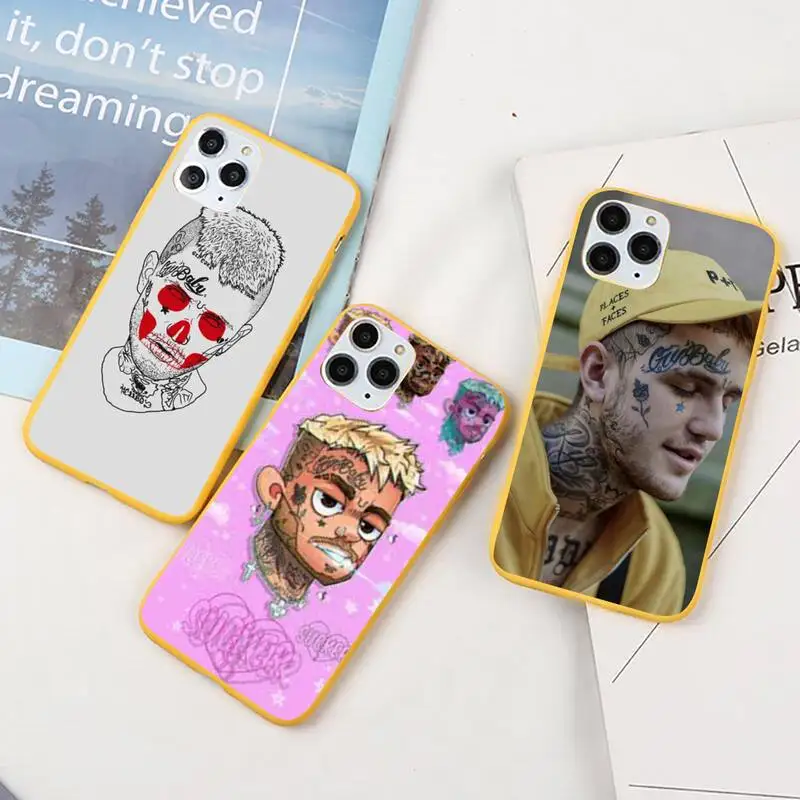

lil peep Phone Case Yellow Candy Color for iPhone 6 7 8 11 12 s mini pro X XS XR MAX Plus