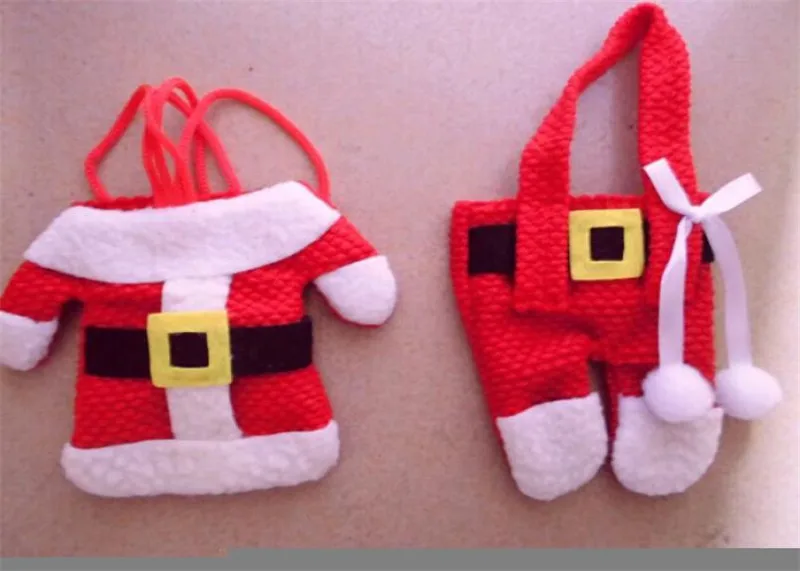 6pcs Christmas Table Decor Silverware Cutlery Tableware Holder Pocket Santa Suit Gift 2020 New Year Bag | Дом и сад