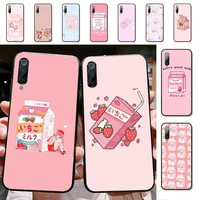 yndfcnb cute japanese strawberry milk phone case for xiaomi mi 8 9 10 lite pro 9se 5 6 x max 2 3 mix2s f1