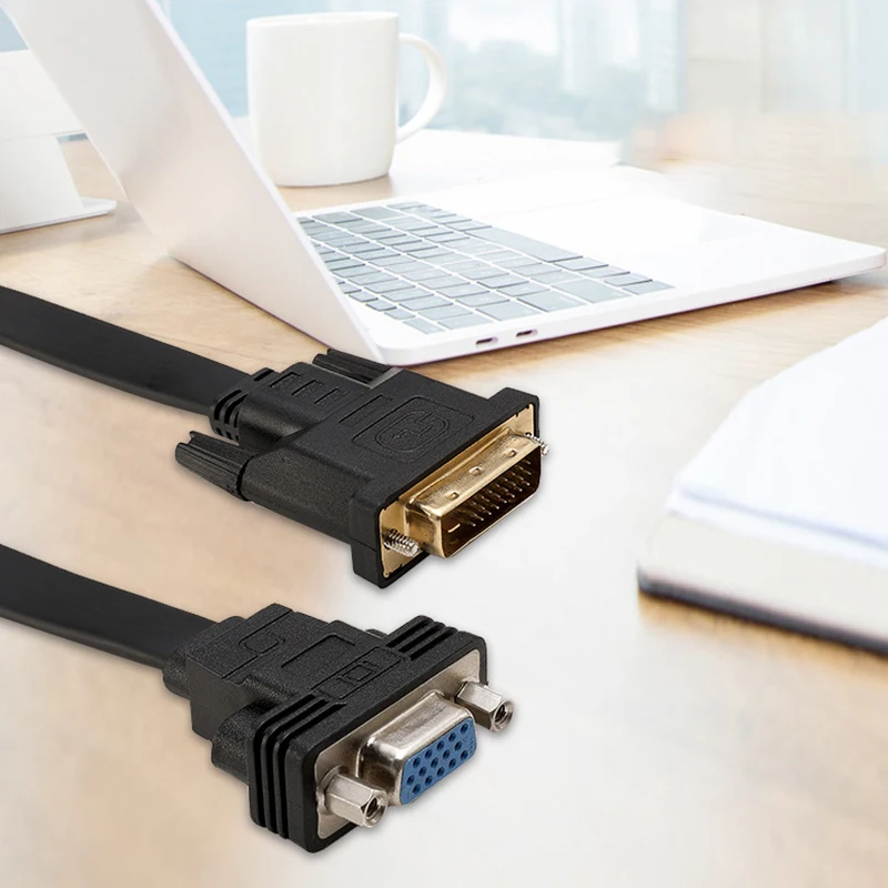 Newly DVI-D 24+1 Male to VGA 15Pin HDTV Female Monitor Adapter Connector Flat Cable 999 | Электроника