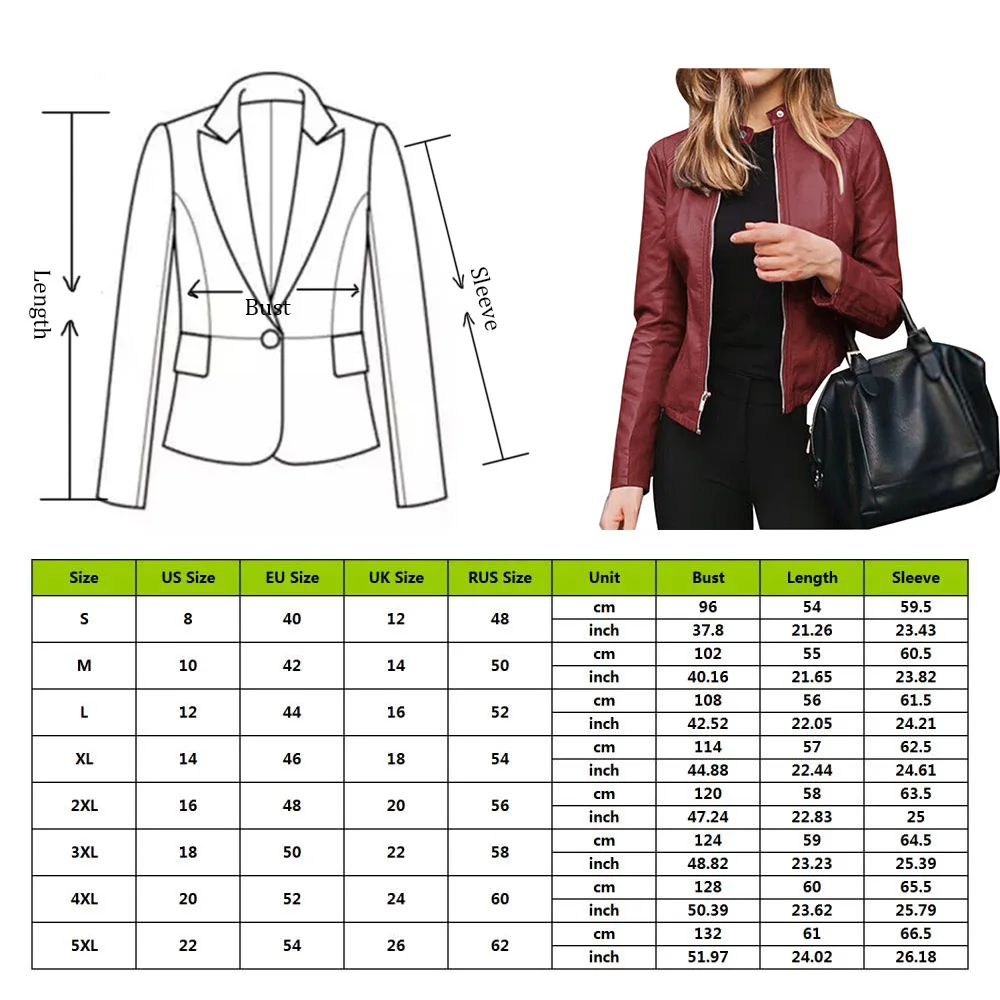 

2020 Autumn Women's Leather Jacket Solid Color Coat Zipper Long Sleeve Short Jacket Silm Fit PVC Coat Wild Casual Sweater NEW