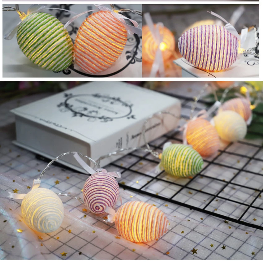 

Qianxiaozhen Easter Eggs Light String LED Battery Box Easter Decorations For Home Easter Party Decoration