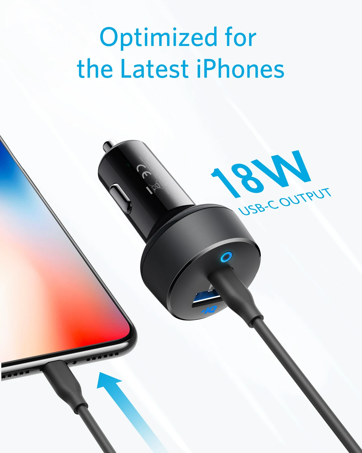 anker car charger usb c 30w 2 port with 18w power delivery and 12w poweriq powerdrive pd 2 with led for ipad iphone and more free global shipping