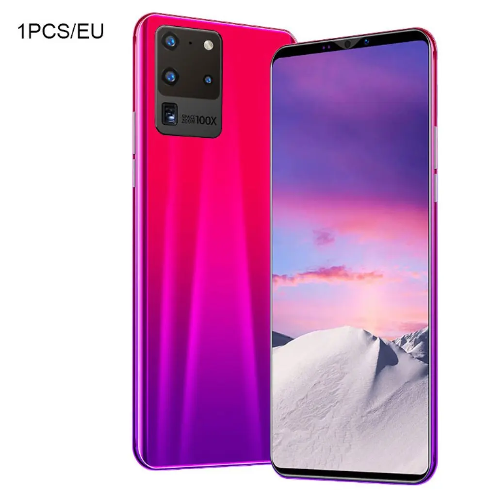 

S20 Pro Smartphone 5.8 Inch Screen Smartphone 512M+4G Android Smartphone 3D Glass Plated Back Cover Red