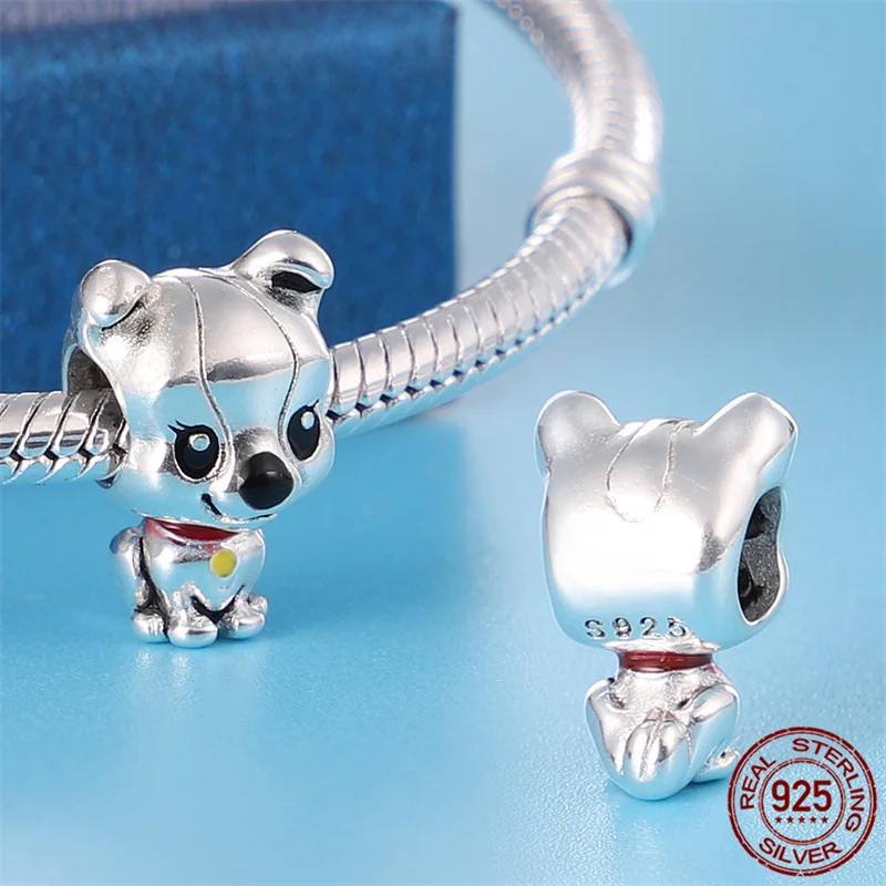 

2021 New Simple Dog Shape Charm 100% 925 Sterling Silver Suitable For 3mm Bracelet Ladies Fine Jewelry Gift