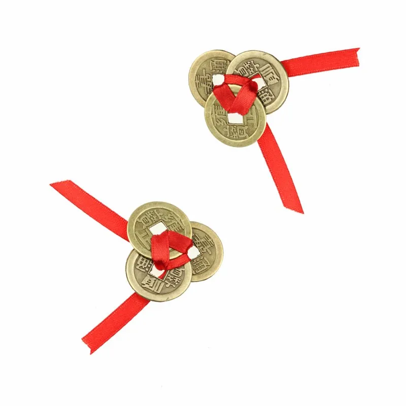 

ANGRLY 2 Sets Of 6 Brass 24mm Chinese Ancient Feng Shui Lucky Coin Good Fortune Antique Wealth Money Christmas Gifts Party Craft