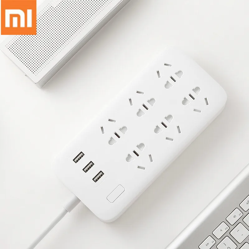 Оригинальный Xiaomi Smart power Strip 2.1A Быстрая зарядка 3 USB удлинитель розетка 6