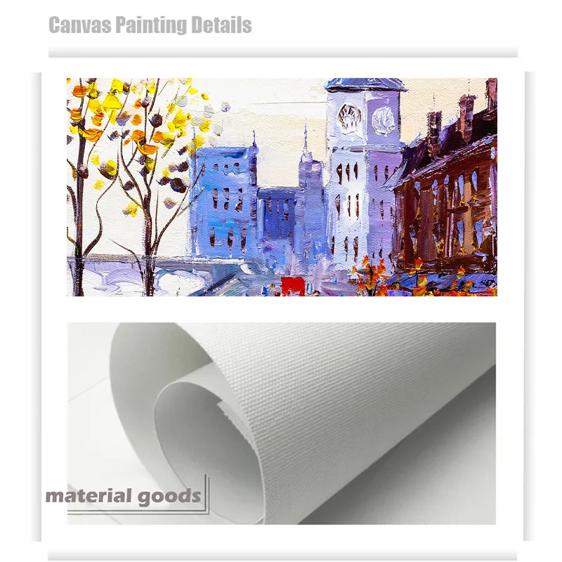 Красочные городской пейзаж живопись холст жизнь Масляная картина печатный