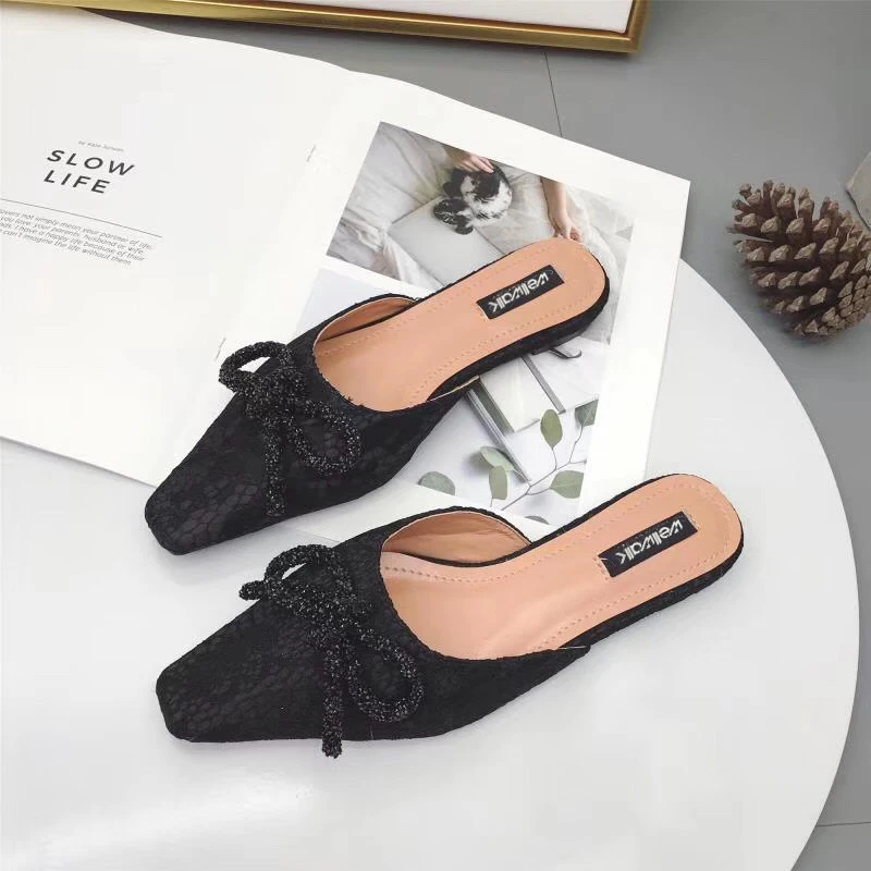 Шлепанцы Wellwalk женские плоская пеньковая обувь с бантом-бабочкой без застежки