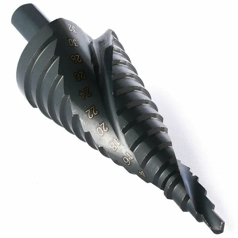 

Spiral Step Cone Drill Bit Titanium Nitride Coated Metal Hole Cutter 1PCS