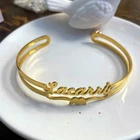 Индивидуальные браслеты с именем сердца для женщин, ювелирные изделия из нержавеющей стали, индивидуальная лента, табличка, браслеты