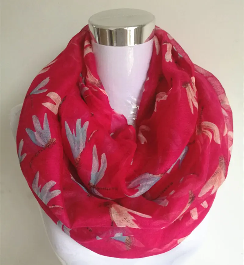 

New Arrival Fashion animal print ring Scarf dragonfly ladies scarves Pashmina women scarves hot sale infinity scarf