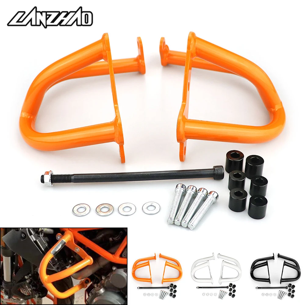 Защитная трубка на бампер для мотоцикла оранжевая черная белая KTM DUKE 390 2013 2014 2015 2016