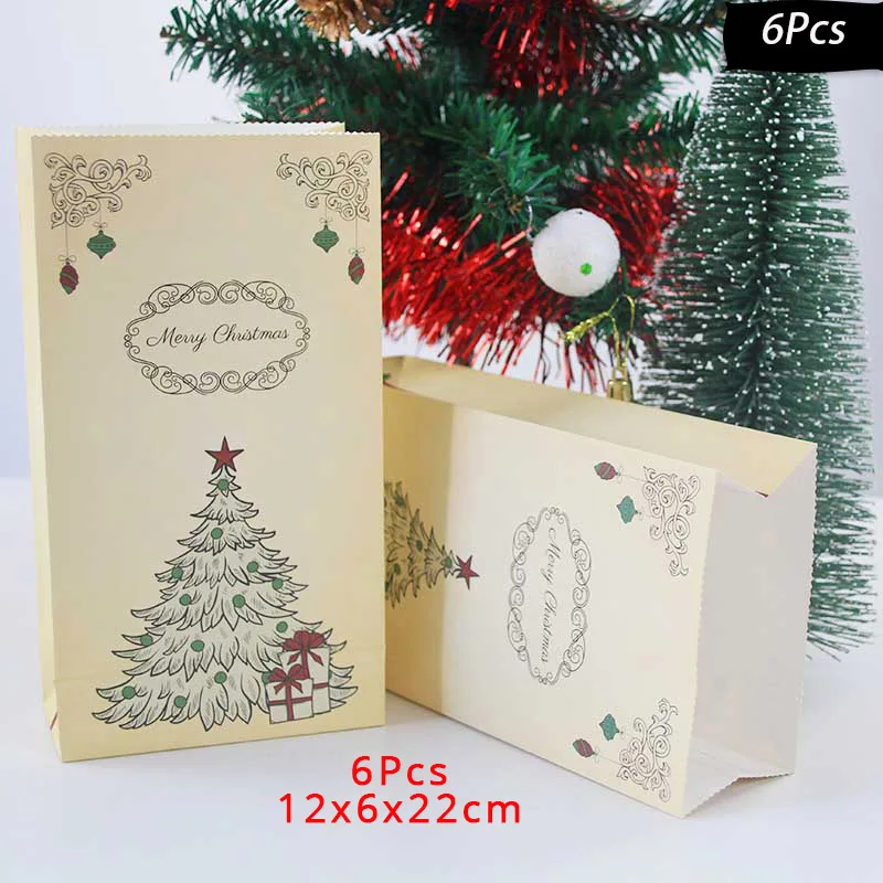 6pcs kraft box-C WEIGAO бумажная Подарочная сумка Рождественский подарок коробка бумажная Подарочная коробка Рождественские вечерние украшения для вечеринки коробка конфет Новогодняя Сувенирная Коробка - Цвет: 6pcs kraft box-C
